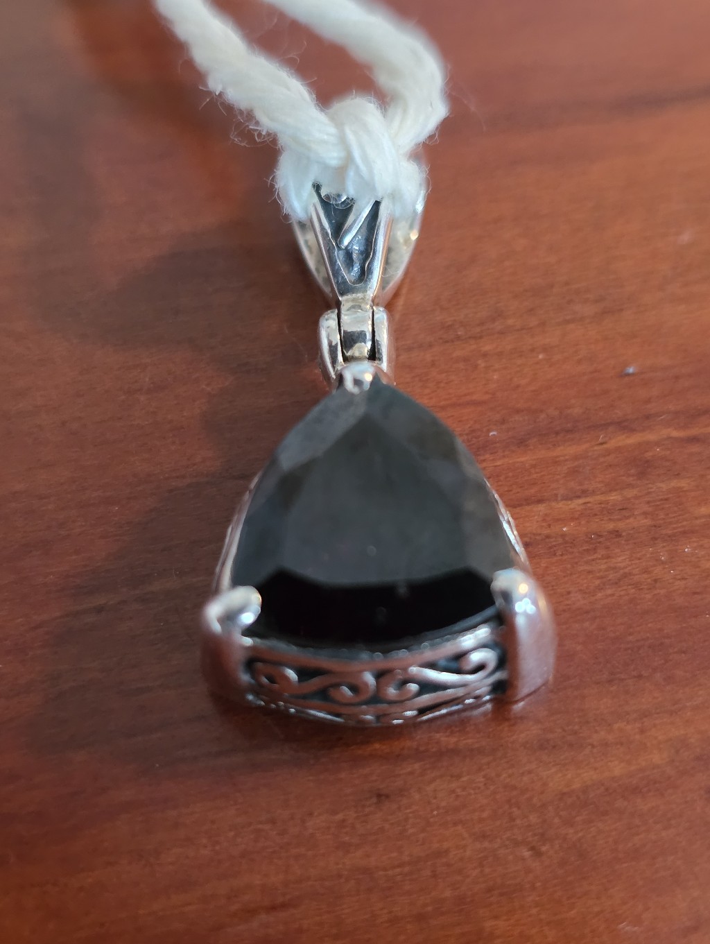 Sterling Silver Garnet Teardrop Pendant - Elegant Women’s